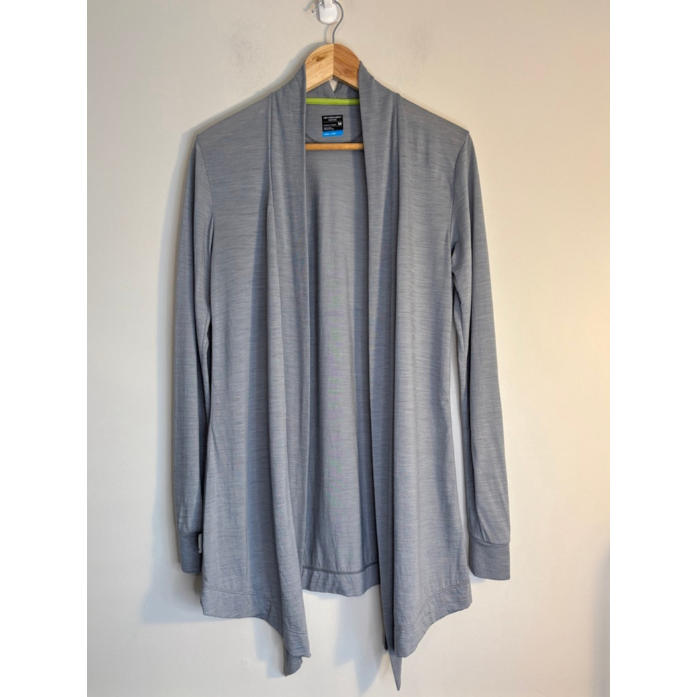 Icebreaker Women's Gray Merino Cool-Lite Open Cardigan Medium